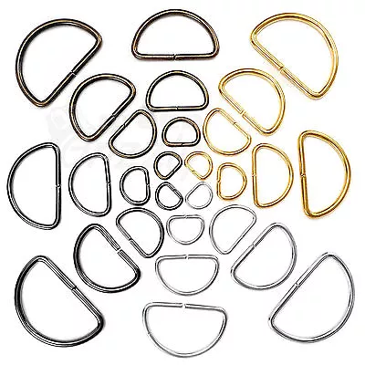 £6.49 • Buy D Rings Metal Loops Buckles 10 15 20 25 30 35 40 50 Mm Webbing Bag Straps Dog