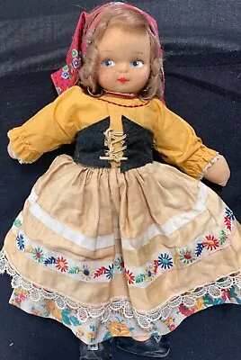 RARE Vintage Molly’es International Doll 1930s 15  Tall East European Outfit • $74.99