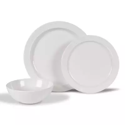 12Pc Melamine Dinner Set Plates Deep Soup Salad Pasta Cereal Bowl Serving Dishes • £39.95