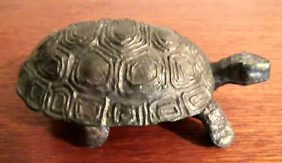 Vintage Old Cast Iron Turtle Tortoise Shaped Trinket/ Key Hider Hinged Box • $25