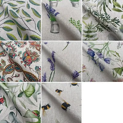 Animals & Flowers Cotton Rich Linen Look Curtain Furnishing Upholstery Fabric • £3.50