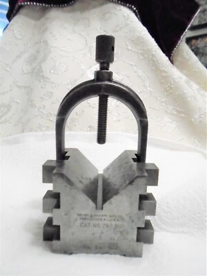$177 • Buy Brown & Sharpe No. 69 V Block Cat No 750 B Machinist Toolmaker & Clamp RARE 