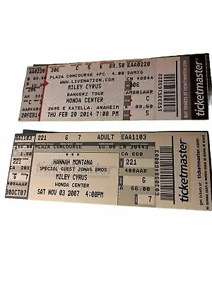 Unused Tickets!! Miley Cyrus Hannah Montana/Jonas Bros.  2007 & Miley Cyrus 2014 • $7.23