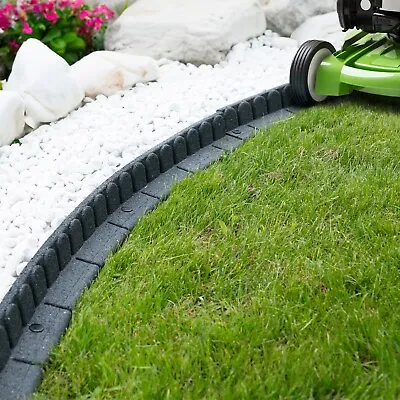 Garden Edging Lawn Border Flexible Shape Wall Path Eco Recycled Rubber Spiral • £19.99