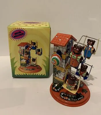 MS-350 Wind Up Animal Carousel Tin Toy Works NIB • $75