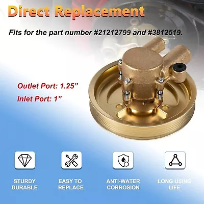 For Volvo Penta Raw Water Sea Impeller Pump 21212799 3812519 4.3 5.0 5.7 V8 V6 • $109.99