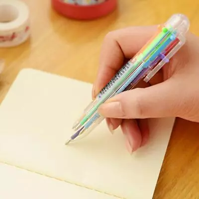 6 In 1 Color Ballpoint Pen Ball Point Pens Kids Office Multi-color NEW • $1.08