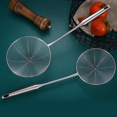 £35.97 • Buy Steel Mesh Strainer Kitchen Utensil Stainless Ladle Spider Skimmer Fry Spoon