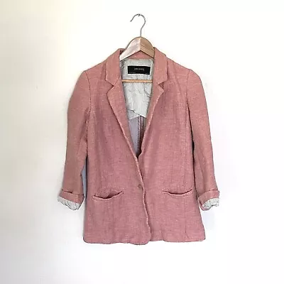 Zara Basic Pink Blazer Women Size XS Single Button Long Sleeve • $34.99