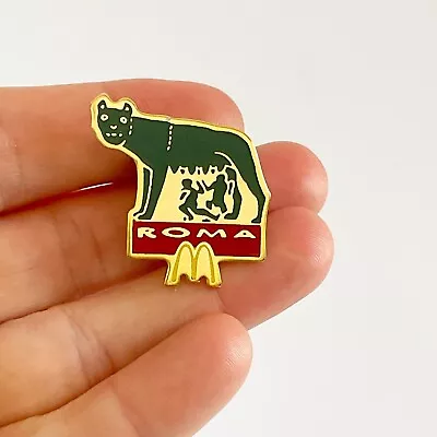 McDonald's Roma Rome Italy Enamel Lapel Pin Push Pin Romulus And Remus Badge • $6.28