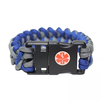 Paracord EMR MediChip Adult Bracelet By Key2Life Color Blue And Gray • $39.99