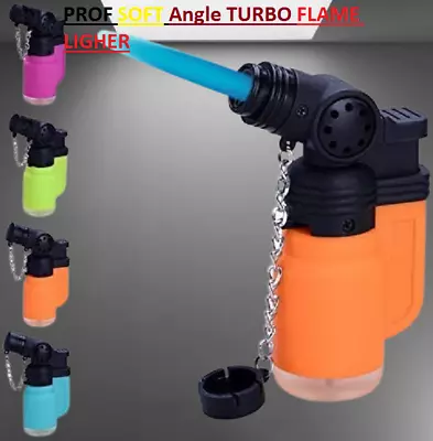 £11.99 • Buy PROF Electronic Windproof TURBO JET Flame SOFT Angled Refillable LIGHTER BBQ TEA