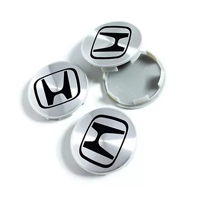 4x Honda 57mm Alloy Wheel Hub Centre Cap Set Of 4 Cap New Silver Black • £12.99