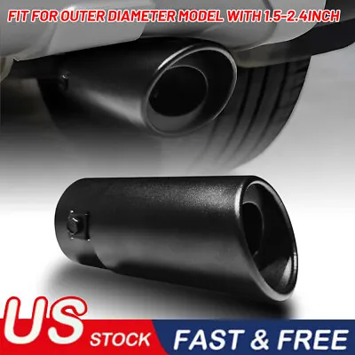 $13.99 • Buy Black Car Stainless Steel Rear Exhaust Pipe Tail Muffler Tip Round Accessories