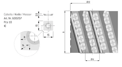 HELICAL SPIRAL TIPS - 10 Peices. 15 X 15 X 2.5mm - Quality Turn Blades Rad 150mm • $38.18