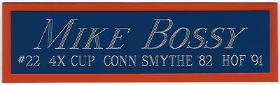 MIKE BOSSY NY ISLANDERS NAMEPLATE FOR AUTOGRAPHED Signed STICK PUCK JERSEY PHOTO • $10