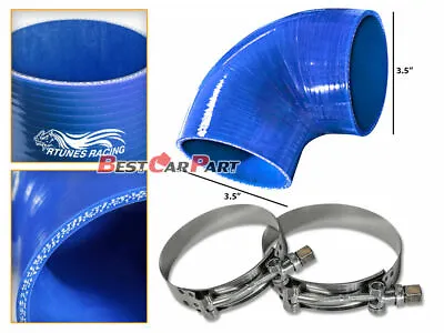 BLUE Silicone Elbow Coupler Hose 4Ply 3.5  89 Mm Supercharger Intake Intercooler • $467.09