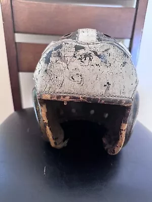 Adult Vintage Antique Old Strap Shield Front Leather Football Ball Helmet • $50