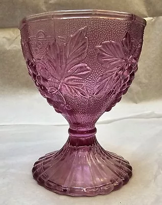 Vintage Indiana Glass Grape And Leaves Sherbet Glass/Goblet - Purple • $19.99