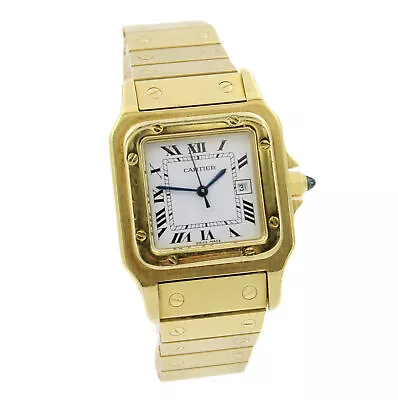 1990s Cartier Santos Carree 18k Yellow Gold Automatic 29mm Ref 2960 #W78501-1 • $2550