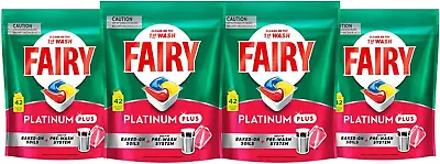 Fairy Platinum Plus Dishwasher Tablets 168 Pack Value Bundle (42 Pack X 4) • $96.34