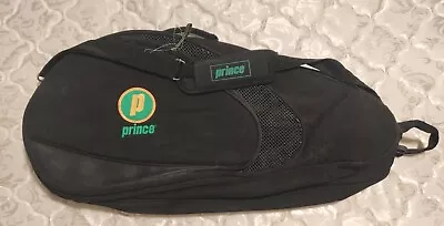 Vtg Prince Benetton Sportsystem Black Multi-Racquet Tennis Bag Case Strap • $40