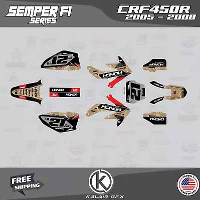 Graphics Kit For HONDA CRF450R (2005-2008) Semperfi - RED • $126.99