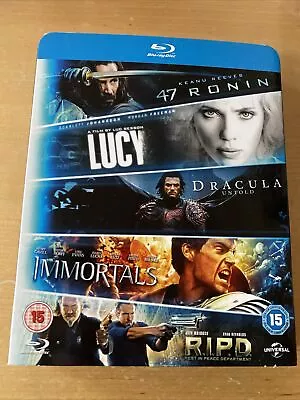 Lucy/Dracula Untold/47 Ronin/Immortals/R.I.P.D (Box Set) (Blu-ray 2015) New • £9.95