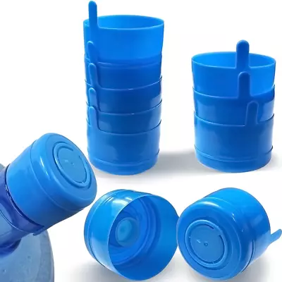 10 Reusable Water Bottle Snap On Cap For 3 And 5 Gallon Lid Jugs No Spill Cover • $7.06