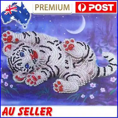 $10.07 • Buy 5D DIY Special Shaped Diamond Painting White Tiger Cross Stitch Embroidery