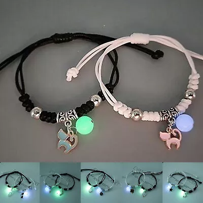 2PCS /Set Luminous Moon Star Bracelet Adjustable Rope Matching Light Bracelets • $7.63