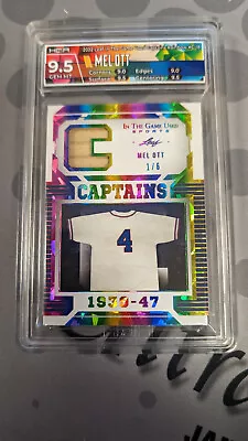 2022 Leaf ITG Captains Mel Ott Serial #ed 1/6 Hga 9.5 Bat Relic Tg • $49.95