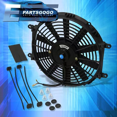 X1 12  Inch 12V Electric Slim Push Pull Radiator Cooling Fan Black +Mounting Kit • $25.99