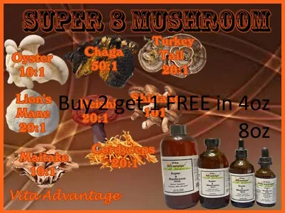 Super 8 Mushroom 5000 Herbal Tincture Highest Quality • $18.99