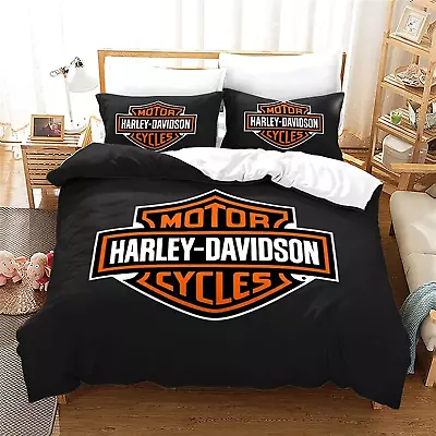 Harley Davidson Ver1 Premium Full Bedding Duvet Covers Set (4pcs) • $59.99
