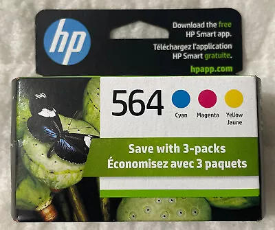 HP 564 Cyan Magenta Yellow Ink Cartridges N9H57FN Exp 2025+ Genuine OEM Sealed • $39.98