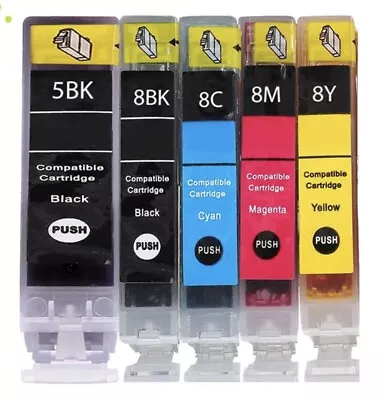 5 Ink Cartridges For Canon Pixma Mp600 Mp600r Mp800 Mp800r Pgi5 Cli8 • £7