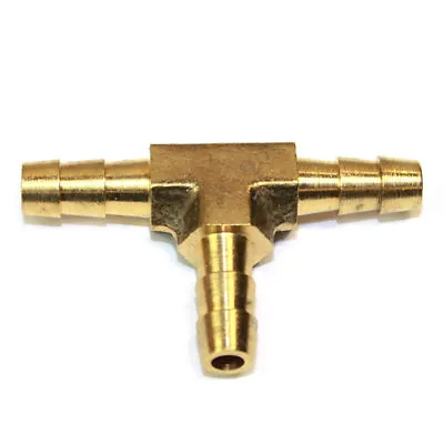 $5.89 • Buy B-HB3133-04-04-04  1/4  BRASS HOSE BARB TEE  Fitting Thread Gas Fuel Water