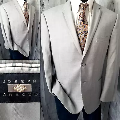 Joseph Abboud Men Formal Blazer 44s Light Gray Super 150s Satin Lapel Trim • $34.95