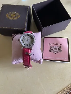 £45 • Buy Juicy Couture Watch Pink Leather Strap With Charm In Original Box