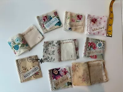 Handmade Fabric Notebooks Vintage Inspired Ephemera. Lot Of 6 • $5.95