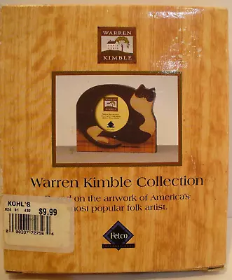 FAT CAT Warren Kimble Folk Art Handpainted Wooden Picture Frame For 2.5  Photo • $5.99