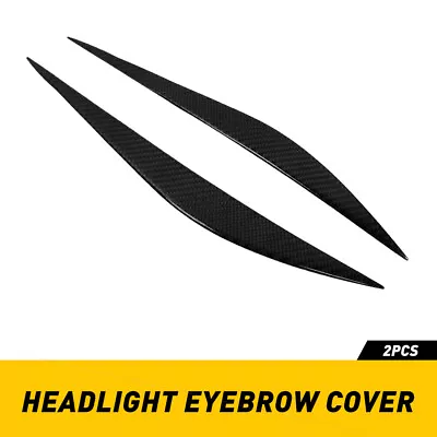 For Bmw 3 Series 2013-2019 Glossy Black Headlight Eyelid Cover Eyebrows Black 2x • $11.39