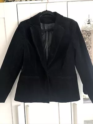 £29 • Buy Berketex Black Velvet Jacket Size 14 Vintage Blazer Steampunk Goth Victoriana