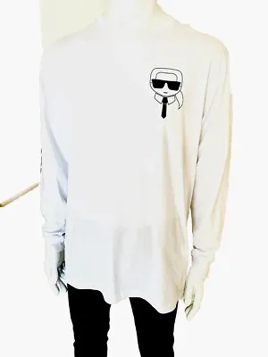 Karl Lagerfeld: Long Sleeve T W/sleeve Brand Logo & Graphic Print Msrp: $59 Nwt • $29