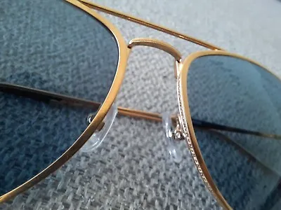 MATSUDA Titanium AVIATOR Sunglasses Model M3071‏ Brushed Gold Blue Lenses 57-17 • $299.90