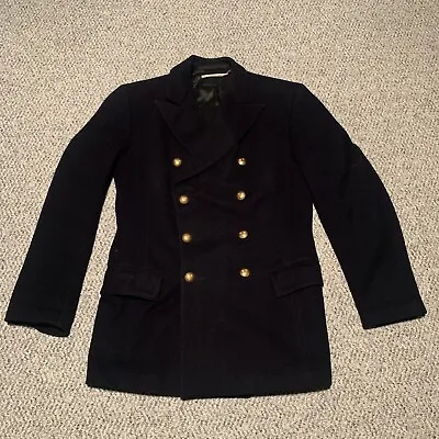 Great Condition Vintage 1953 F14 US NAVY Pea Coat Gold Buttons Sz 48 • $95