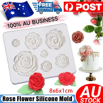 3D Rose Flower Silicone Clay Soap Mold Mould Fondant Sugarcraft Cake Decorating • $4.25