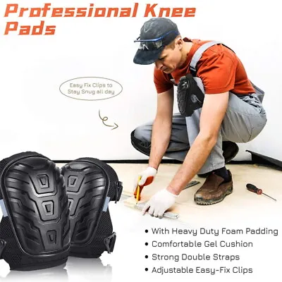 £13.49 • Buy 1 PAIR HEAVY DUTY Knee Pads Lightweight Gel Kneepads Protectors Safety Work Wear