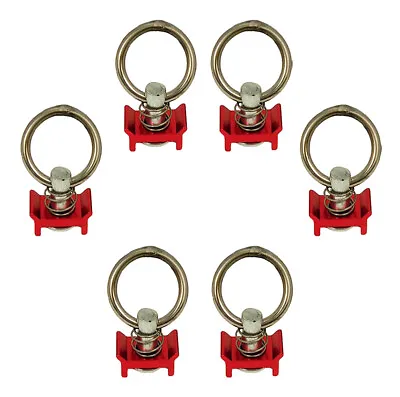 Pit Posse L Track Stud Ring Spring Loaded S Track Tie Down Anchor Red (6 Pack) • $22.95